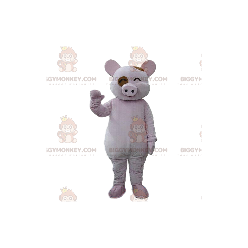 Traje de mascote de porco risonho BIGGYMONKEY™, fantasia de