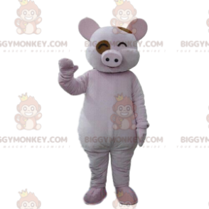 Traje de mascote de porco risonho BIGGYMONKEY™, fantasia de