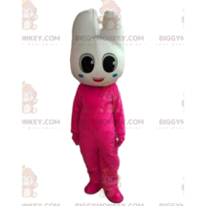 Tand BIGGYMONKEY™ maskot kostume, tandlæge kostume, pink tand -