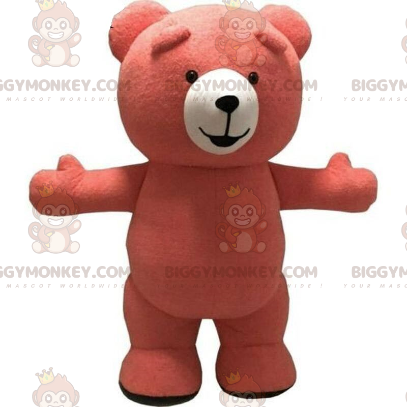 Big Pink Teddy BIGGYMONKEY™ Mascot Costume, Pink Bear Costume -