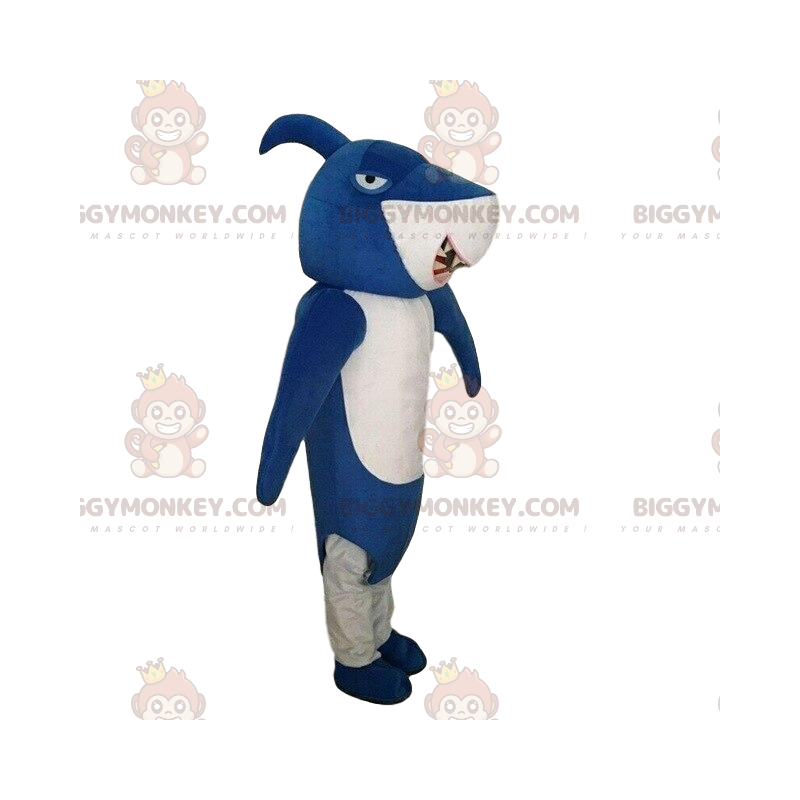 Blue shark BIGGYMONKEY™ mascot costume, shark costume, sea