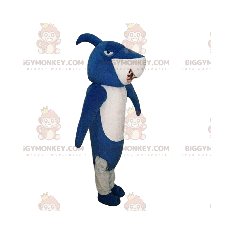Costume de mascotte BIGGYMONKEY™ de requin bleu, costume de
