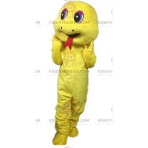 Costume da mascotte serpente giallo BIGGYMONKEY™, costume da