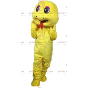 Costume de mascotte BIGGYMONKEY™ de serpent jaune, costume de