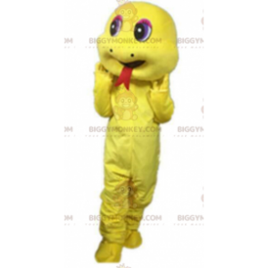 Yellow snake BIGGYMONKEY™ mascot costume, salamander costume -