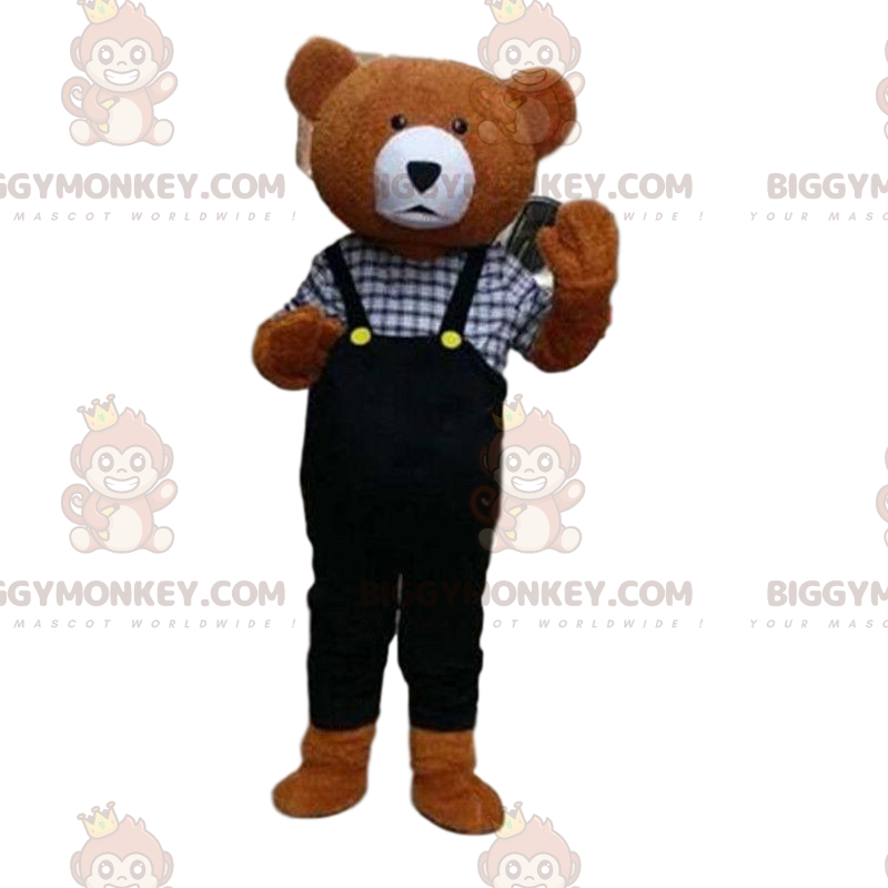 Fato de mascote Teddy BIGGYMONKEY™ com macacão, fato de urso