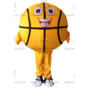 Geel basketbal BIGGYMONKEY™ mascottekostuum, balkostuum -