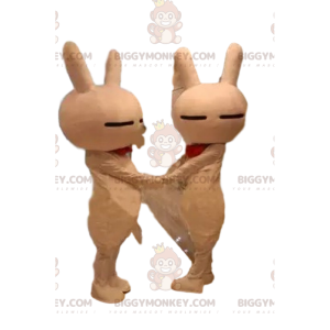 2 BIGGYMONKEY™s orange kaniner maskot, kanin kostymer, chockduo