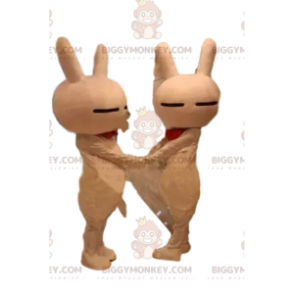 2 BIGGYMONKEY's oranje konijntjesmascotte, konijntjeskostuums