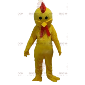 BIGGYMONKEY™ gelbes Hahn-Maskottchen-Kostüm, Henne-Kostüm