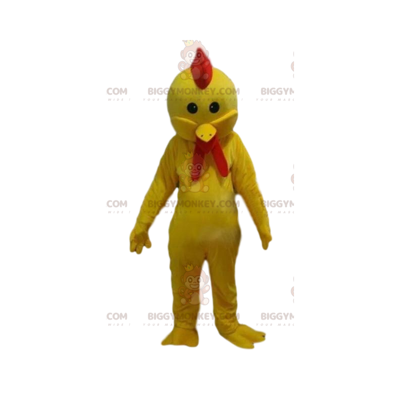 BIGGYMONKEY™ yellow rooster mascot costume, hen costume, bird