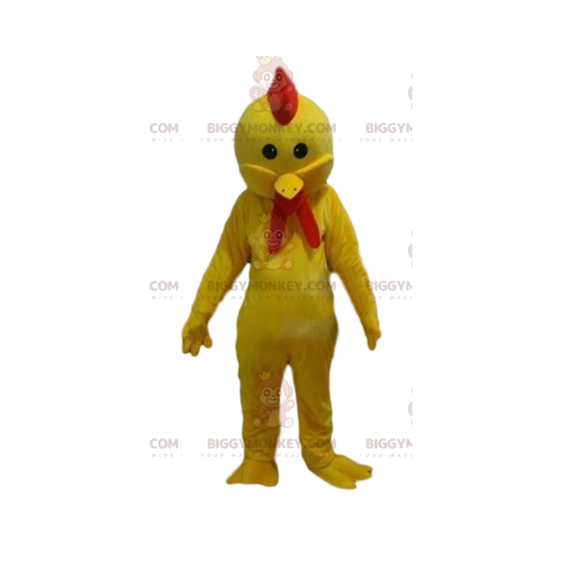 Costume de mascotte BIGGYMONKEY™ de coq jaune, costume de