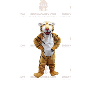 BIGGYMONKEY™ mascottekostuum van gele en witte tijger