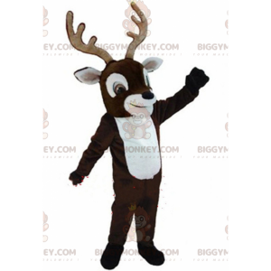 Deer BIGGYMONKEY™ maskottiasu, poroasu, karibu-puku -