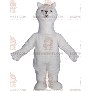 Witte alpaca BIGGYMONKEY™ mascotte kostuum, witte lama kostuum