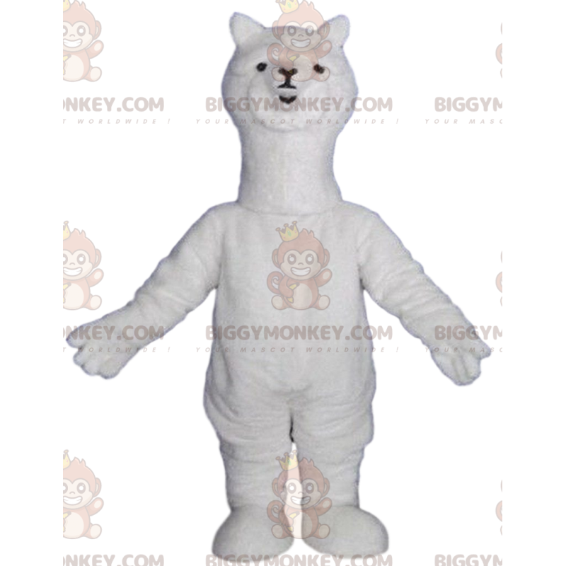 Disfraz de mascota BIGGYMONKEY™ de alpaca blanca, disfraz de