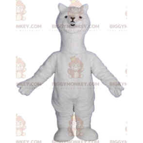 Costume de mascotte BIGGYMONKEY™ d'alpaga blanc, costume de