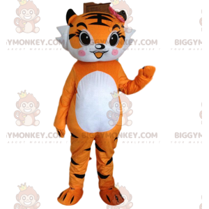Tigress BIGGYMONKEY™ maskottiasu, oranssi tiikeripuku