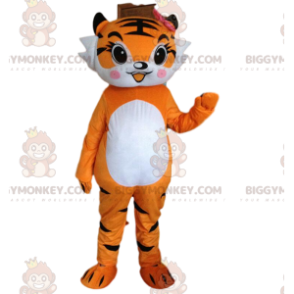 Tigress BIGGYMONKEY™ mascot costume, orange tiger costume