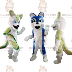 3 BIGGYMONKEY's huskymascotte, huskykostuums, hondenkostuum -