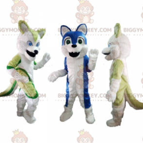 3 Maskot husky BIGGYMONKEY™, kostýmy husky, psí kostýmy –