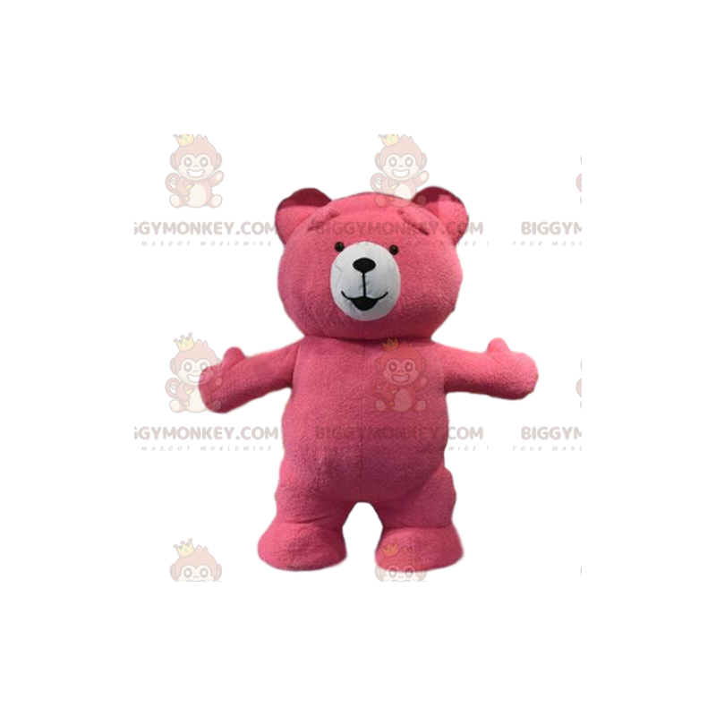 Ροζ στολή μασκότ Teddy BIGGYMONKEY™, στολή ροζ αρκουδάκι -