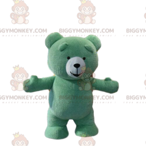 Grön teddybjörn BIGGYMONKEY™ maskotdräkt, plysch grön