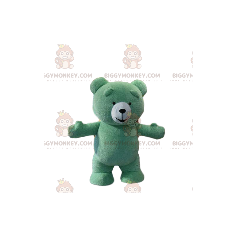 Green Teddy Bear BIGGYMONKEY™ Mascot Costume, Plush Green Bear