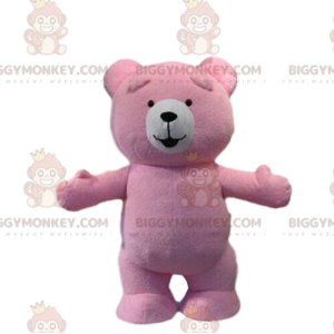 BIGGYMONKEY™ costume mascotte orso rosa, costume da