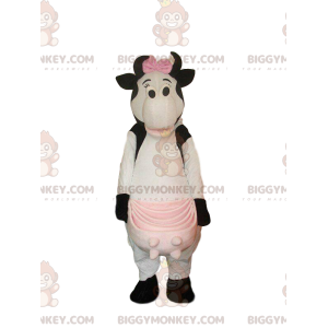 Costume da mascotte BIGGYMONKEY™ da mucca bianca e nera