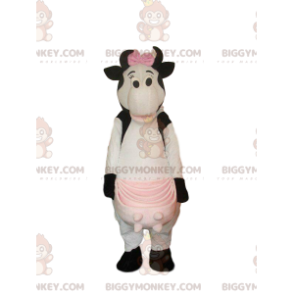 Costume da mascotte BIGGYMONKEY™ da mucca bianca e nera