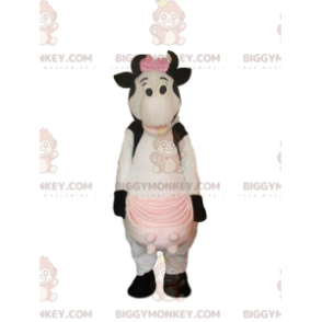 Kostým maskota bílé a černé krávy BIGGYMONKEY™, kostým z hovězí
