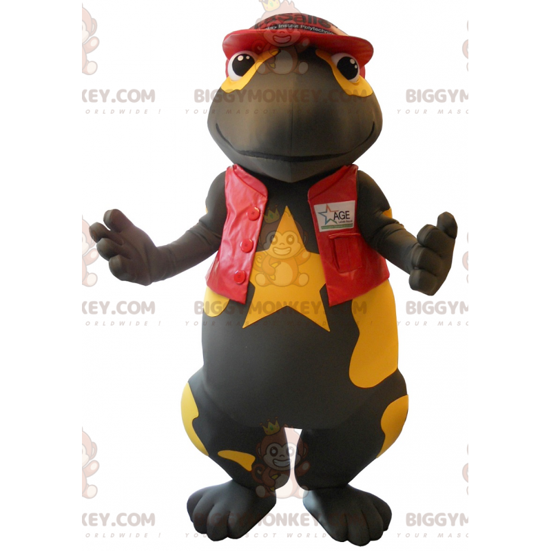 Schattig zwart en geel salamander-mascottekostuum BIGGYMONKEY™