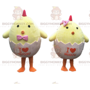 2 chicks in their shell, chick costumes - Biggymonkey.com