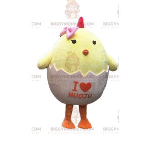 Traje de mascote Chick BIGGYMONKEY™, fantasia de ovo, casca de