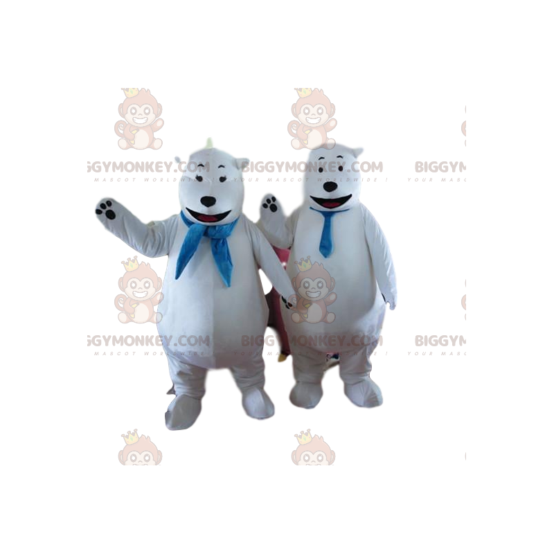 2 lední medvědi, maskot ledního medvěda BIGGYMONKEY™, polární