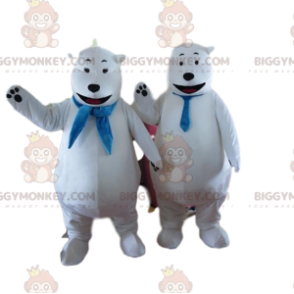 2 Eisbären, BIGGYMONKEY™s Eisbären-Maskottchen, Polarkostüme -