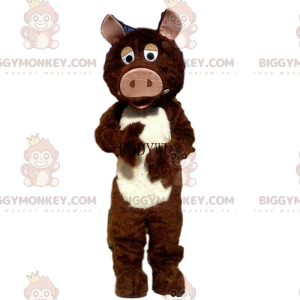 BIGGYMONKEY™ costume da mascotte cinghiale bianco e marrone