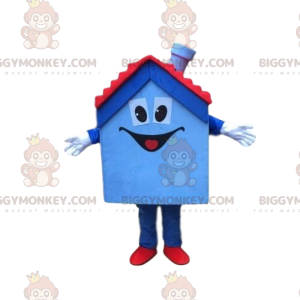 Casa azul e vermelha, fantasia de mascote da casa BIGGYMONKEY™