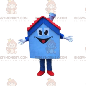 Casa azul y roja, disfraz de mascota BIGGYMONKEY™ de la casa