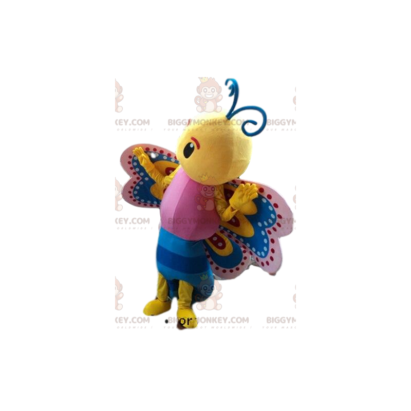 Costume da mascotte BIGGYMONKEY™ farfalla multicolore, costume