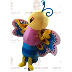 Multicolor butterfly BIGGYMONKEY™ mascot costume, colorful