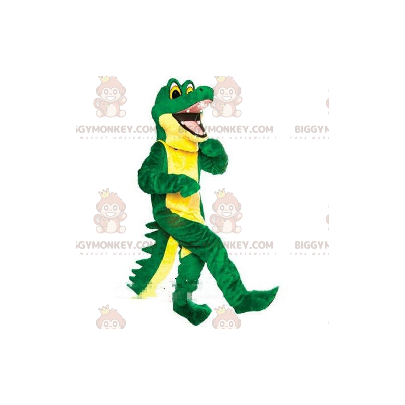 Vihreä ja keltainen krokotiili BIGGYMONKEY™ maskottiasu