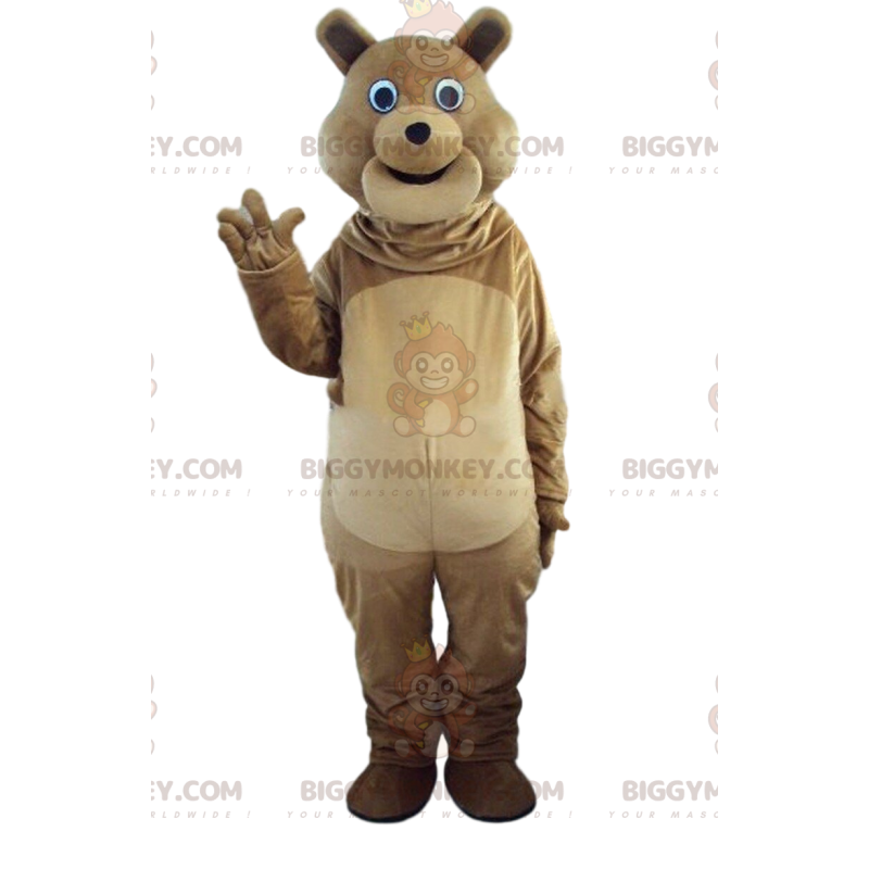 BIGGYMONKEY™ costume da mascotte orso bruno, costume da