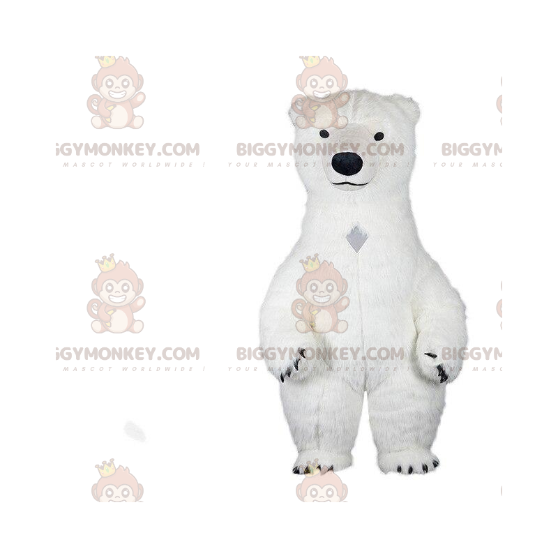 White bear BIGGYMONKEY™ mascot costume, polar bear costume