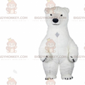 White bear BIGGYMONKEY™ mascot costume, polar bear costume