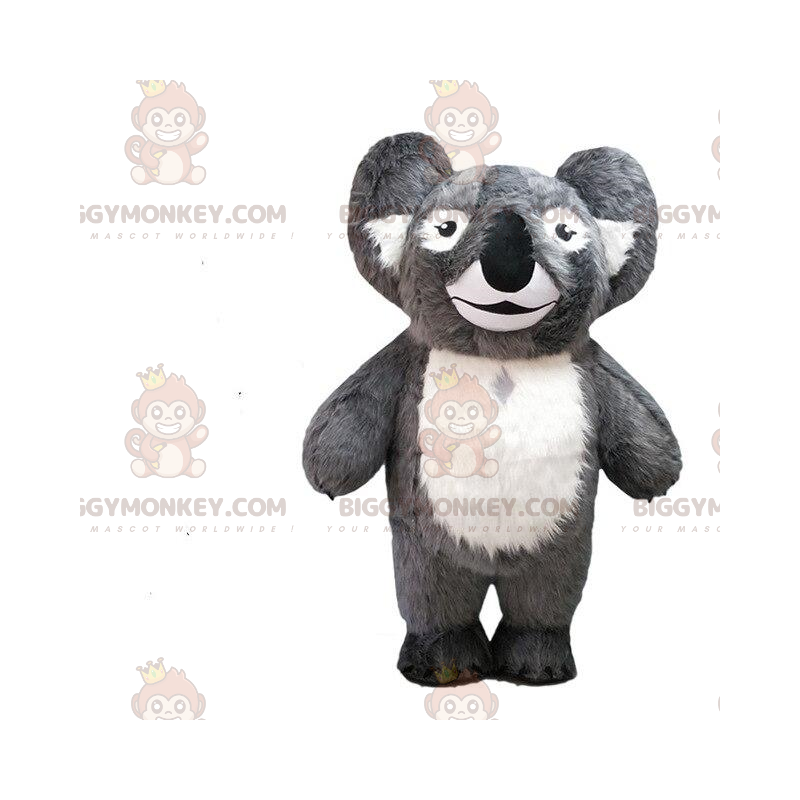 Traje de mascote BIGGYMONKEY™ de coala cinza, traje da
