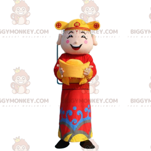 Asiatisk mand God of Wealth BIGGYMONKEY™ maskotkostume -