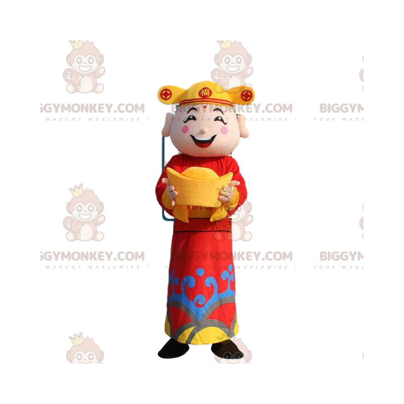 Costume da mascotte Asian Man God of Wealth BIGGYMONKEY™ -
