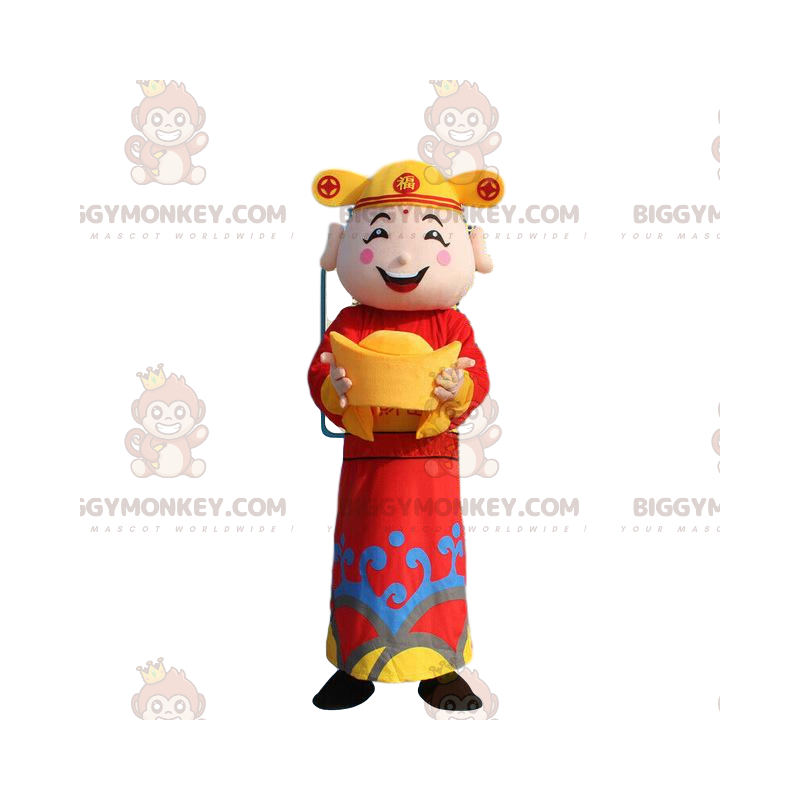 Costume de mascotte BIGGYMONKEY™ d'homme asiatique, dieu de la